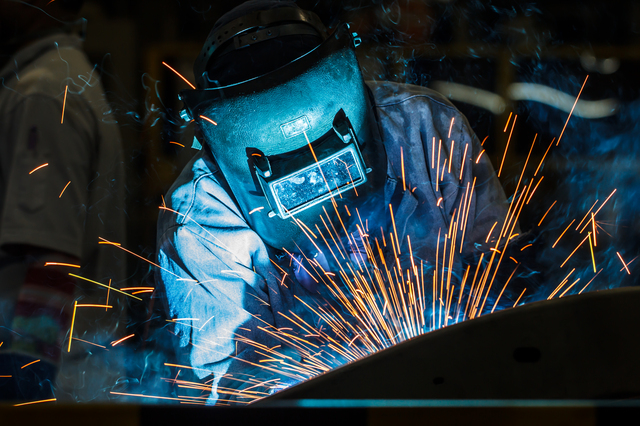 steel welder in factory